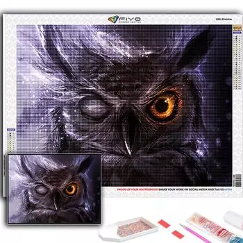 5D Diy Алмазная картина Животное Сова Вышивка крестом Полный Алмазная вышивка Мозаика Full Round 20X30CM
