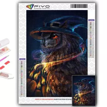 5D Diy Алмазная картина Животное Сова Вышивка крестом Полный Алмазная вышивка Мозаика Full Round 20X30CM