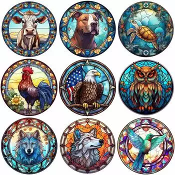 5D DIY Алмазная картина животное Стекло Картина Алмазная вышивка Набор крестиков Полный горный хрусталь Мозаика Украшение дома Round 25x25cm