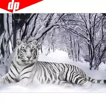 5D DIY Алмазная картина Животное Тигр Полная круглая вышивка Продажа Горный хрусталь Изображение 20X30