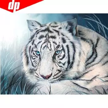 5D DIY Алмазная картина Животное Тигр Полный круглый горный хрусталь Картина Вышивка Продажа Алмаз 20X30