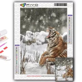 5D Diy Алмазная картина Животное Тигр Вышивка крестом Полный Алмазная вышивка Мозаика Full Round 20X30CM