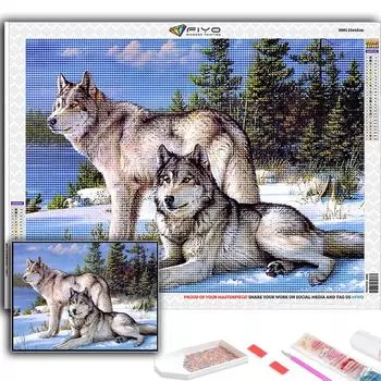 5D Diy Алмазная картина Животное Волк Вышивка крестом Полный Алмазная вышивка Мозаика Full Round 20X30CM