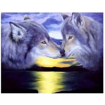 5D DIY Алмазная картина Животное волк Вышивка крестиком 5D Домашний декор Подарок Full Round 20x30CM
