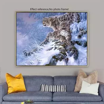 5D DIY Алмазная картина Животные Алмазная вышивка 5D Картина Алмазная мозаика Вышивка крестом Леопардовые стразы Значок 20X30CM