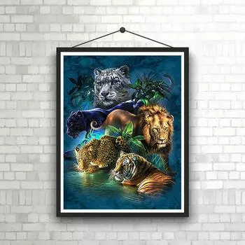 5D DIY Алмазная картина Животные Набор для вышивки крестом Мозаика Алмазная вышивка Роза Полный круглый/квадратный дрель Украшение дома Round 30x40cm