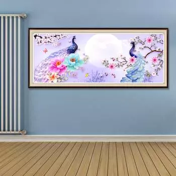5D DIY Алмазная картина Животные Полный Круглый Квадратный Алмазная Вышивка Павлин Стразы Мозаика Цветок Вышивка Крестом Домашний Декор Full Round 20x50cm