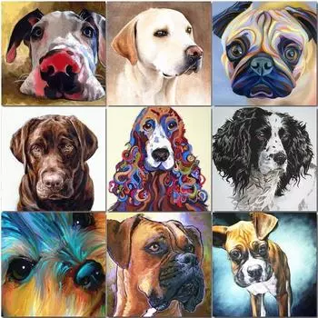 5D DIY Алмазная картина Животные Вышивка крестиком Полный круглый дрель Мозаика Алмазная вышивка Мозаичные украшения для дома Full Round 20x20CM