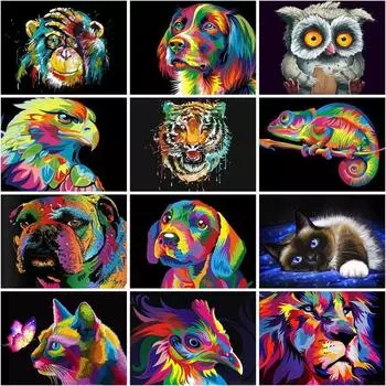 5D DIY Алмазная картина Животные Вышивка крестом Полная круглая дрель Картина Вышивка Ремесло Искусство Домашнее украшение Full Round 20x25CM