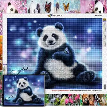 5D DIY Алмазная картина животных полный круг горный хрусталь вышивка панда мозаика картина украшение дома