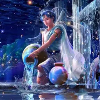 5D DIY Алмазная картина Зодиакальное Созвездие Водолея Вышивка Набор Крест Стежок Мозаика Декор Full Round 20x20CM