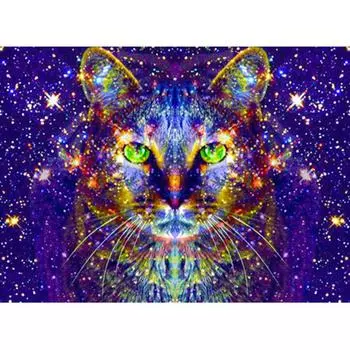 5D DIY Алмазная картина Звезда Кошка Вышивка Мозаика Крест Стежок Горный хрусталь Декор 20X30CM