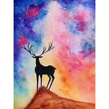 5D DIY Алмазная картина Звезда Лось Алмазная вышивка Полный набор мозаики Вышивка крестом Домашний декор Подарки ручной работы Round 20x30cm