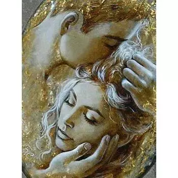 5D DIY Алмазная мозаика Любовь Поцелуй Пара Алмазная вышивка Рождественский подарок Алмазная картина Романтическая картина Рукоделие Домашний декор Full Round 20x25CM