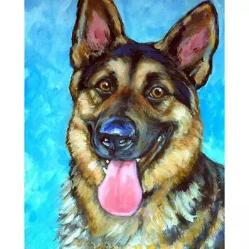 5D DIY Алмазная «Овчарка» Украшение дома Алмазная мозаика DIY Алмазная вышивка Кристалл Полный квадратный/круглый Full Square (20X30CM)