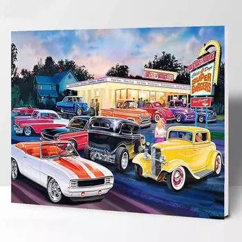 5D DIY Алмазная различные автомобили Алмазная вышивка Роза Полная круглая/квадратная дрель Украшение дома Round 30x40cm