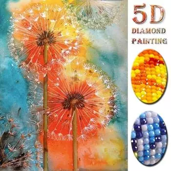 5D DIY Алмазная вышивка Алмазная картина Вышивка крестом Одуванчик Картина Алмазная мозаика Узор 20X30CM