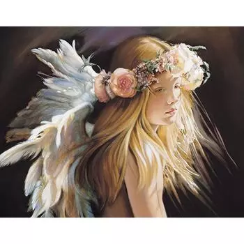 5D DIY Алмазная вышивка Ангел Девушка Алмазная вышивка крестом Круглая/Квадратная Алмазная мозаика Украшение Full Square (20X30CM)