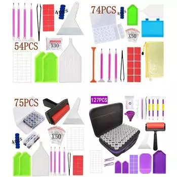 5D DIY алмазная вышивка аксессуары и инструменты набор для алмазной живописи коробка для мозаики клей ручка комплект J-14
