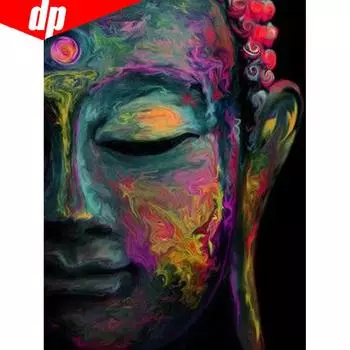 5D DIY Алмазная вышивка Будда Полный круглый горный хрусталь Религиозный портрет Алмазная картина 20X30CM
