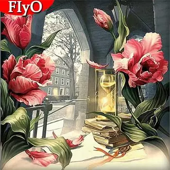 5D DIY Алмазная вышивка Цветочный ремесленный комплект Алмазная картина Книга Полный круглый квадрат Новое поступление Искусство Стразы Украшение дома Full Round 30x30CM