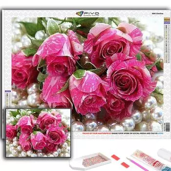 5D DIY Алмазная вышивка Цветок Горшечное растение Алмазная картина Мозаика Украшение дома Full Round 20X30CM
