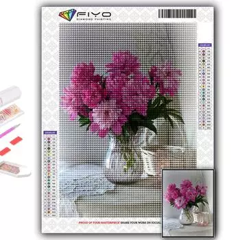 5D DIY Алмазная вышивка Цветок Горшечное растение Алмазная картина Мозаика Украшение дома Full Round 20X30CM