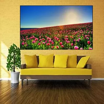 5D Diy Алмазная вышивка Цветок мака Вышивка крестом Полный круглый алмаз картина 20X30CM