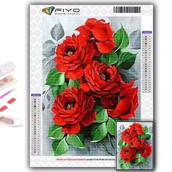 5D DIY Алмазная вышивка Цветы Алмазная картина Мозаика Украшение дома Full Round 20X30CM
