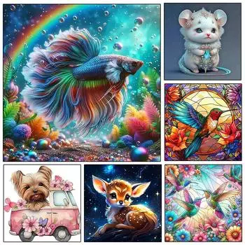 5D DIY Алмазная вышивка deerle bird Sale Full Square Drill Decoration For Home Diamond Painting Butterfly Animal Craft Kits Full Round 20x20CM