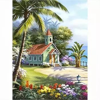 5D DIY Алмазная вышивка Дом Пейзаж Мозаика Картина Стразы Украшение дома 30x40 см/12x16 дюймов 30x40cm NO Frame