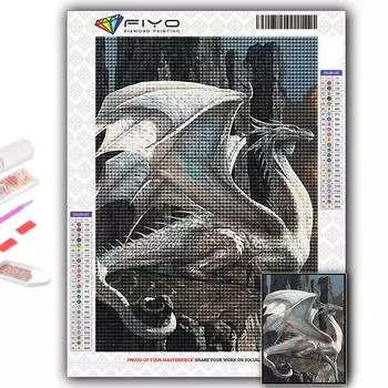 5D DIY Алмазная вышивка Европейский Дракон Алмазная картина Мозаика Украшение дома Full Round 20X30CM