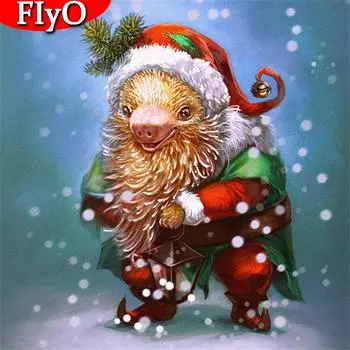 5D DIY Алмазная вышивка «Ежик» Набор для рукоделия Новое поступление Алмазная картина Животное Мозаика Снег Ручная работа Рождественский подарок Full Round 30x30CM