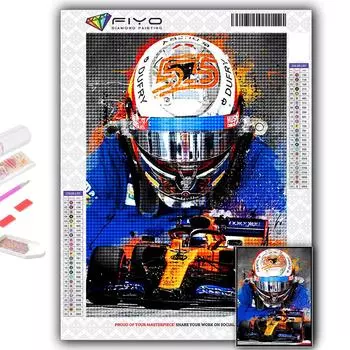 5D DIY Алмазная вышивка F1 Гонщик Алмазная картина Мозаика Украшение дома Full Round 20X30CM