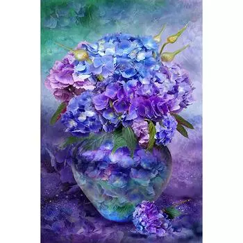 5D DIY Алмазная вышивка Фиолетовая ваза Алмазная картина Вышивка крестом Мозаика Украшение 20X30CM