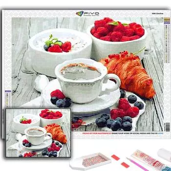 5D DIY Алмазная вышивка Фрукты и макароны Алмазная картина Мозаика Украшение дома Full Round 20X30CM