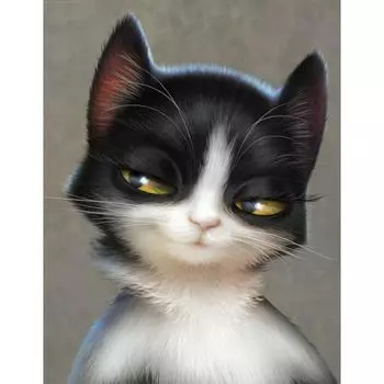 5d Diy Алмазная вышивка Гордый кот Алмазная картина Вышивка крестом Горный хрусталь Мозаика Украшение дома 20X30CM