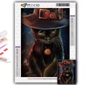 5D DIY Алмазная вышивка Хэллоуин Тыква и черный кот Алмазная картина Мозаика Украшение дома Full Round 20X30CM