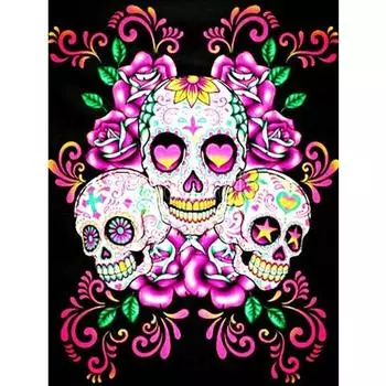5D DIY Алмазная вышивка Крест Стежок Смерть Череп Алмазная картина Горный хрусталь Мозаика Декор 20X30CM