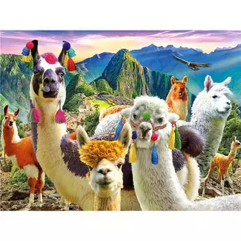 5D DIY Алмазная вышивка крестиком Альпака Гора Алмазная картина квадратная/круглая мозаика животное модульная картина Full Round 20x30CM