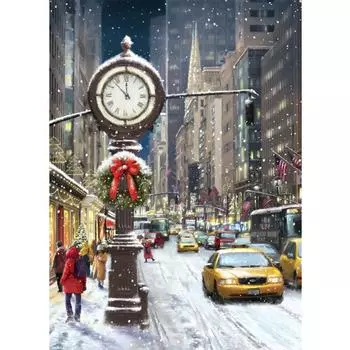 5D DIY Алмазная вышивка крестом Квадратная/круглая городская рождественская атмосфера Вышивка Толпа Рукоделие Алмазная картина Full Round 20X30CM