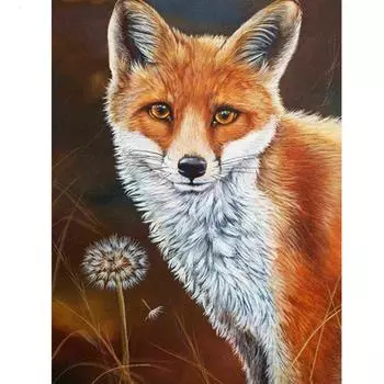 5D DIY Алмазная вышивка Лиса Полная площадь Алмазная картина Животное Вышивка крестом Осенние украшения Full Round 20X30CM