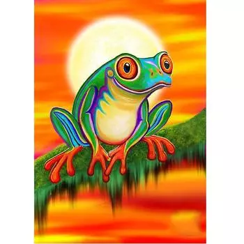 5D DIY Алмазная вышивка Лягушка Алмазная картина Вышивка крестом Полный алмаз Алмазная мозаика Украшение Full Round 20X30CM