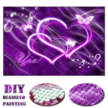 5D DIY Алмазная вышивка Любовь Пейзаж Вышивка крестом Полная круглая алмазная картина 20X30CM