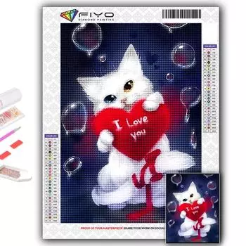 5D DIY Алмазная вышивка Милые маленькие животные Кошка, Собака, Панда Алмазная картина Мозаика Украшение дома Full Round 20X30CM