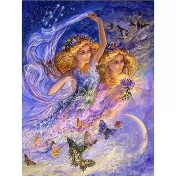 5D DIY Алмазная вышивка Мультфильм Красота и бабочка Крест Шрирч Алмазная картина 20X30CM
