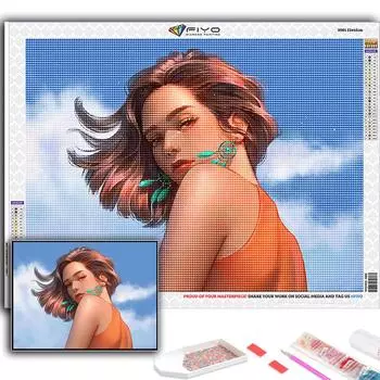 5D DIY Алмазная вышивка Мультфильм Девушка Аватар Алмазная картина Мозаика Украшение дома Full Round 20X30CM