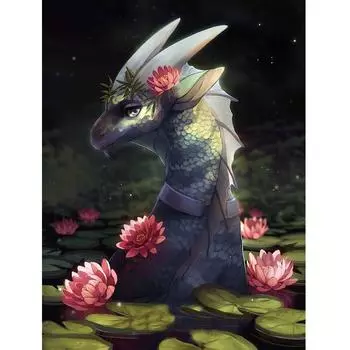 5D DIY Алмазная вышивка Озерный зверь Алмазная картина Крест Вышитая круглая/квадратная Алмазная мозаика Украшение Full Square (20X30CM)