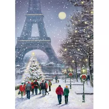 5D DIY Алмазная вышивка Парижская башня Рождественская толпа Алмазная вышивка крестиком Полный алмаз Алмазная мозаика Украшение дома Full Round 20X30CM