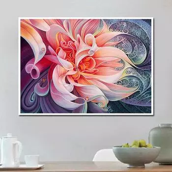 5d Diy Алмазная вышивка Пион Алмазная картина Вышивка крестиком Полный круглый дрель Горный хрусталь Картина 20X30CM